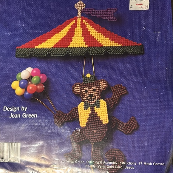 4 New Vintage 1991 Plastic Canvas Old Fashioned Moveable Pull-Toy by Back street - Picture 10 of 11